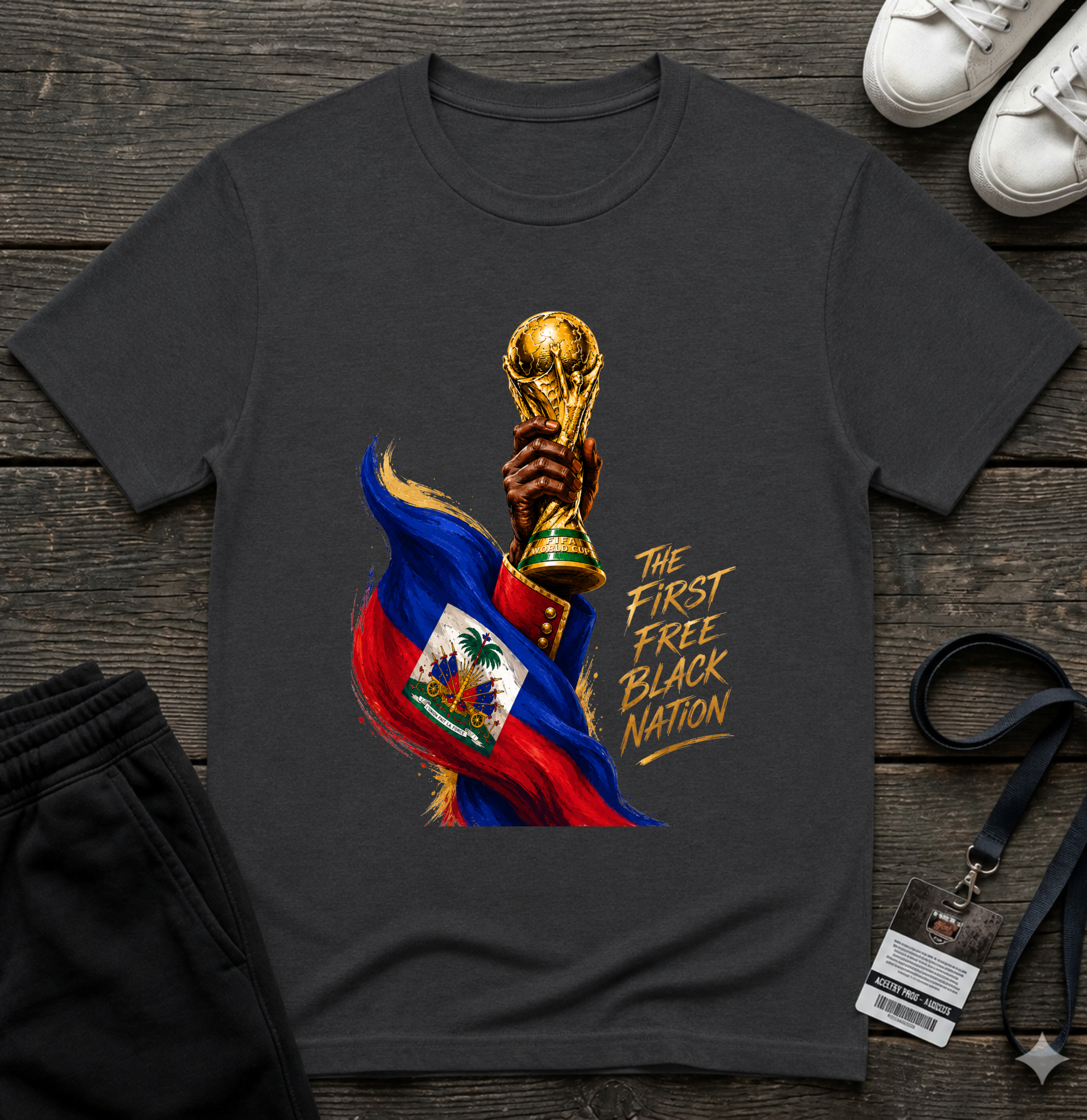 First Black Nation Haiti World Cup Trophy T-Shirt 2026