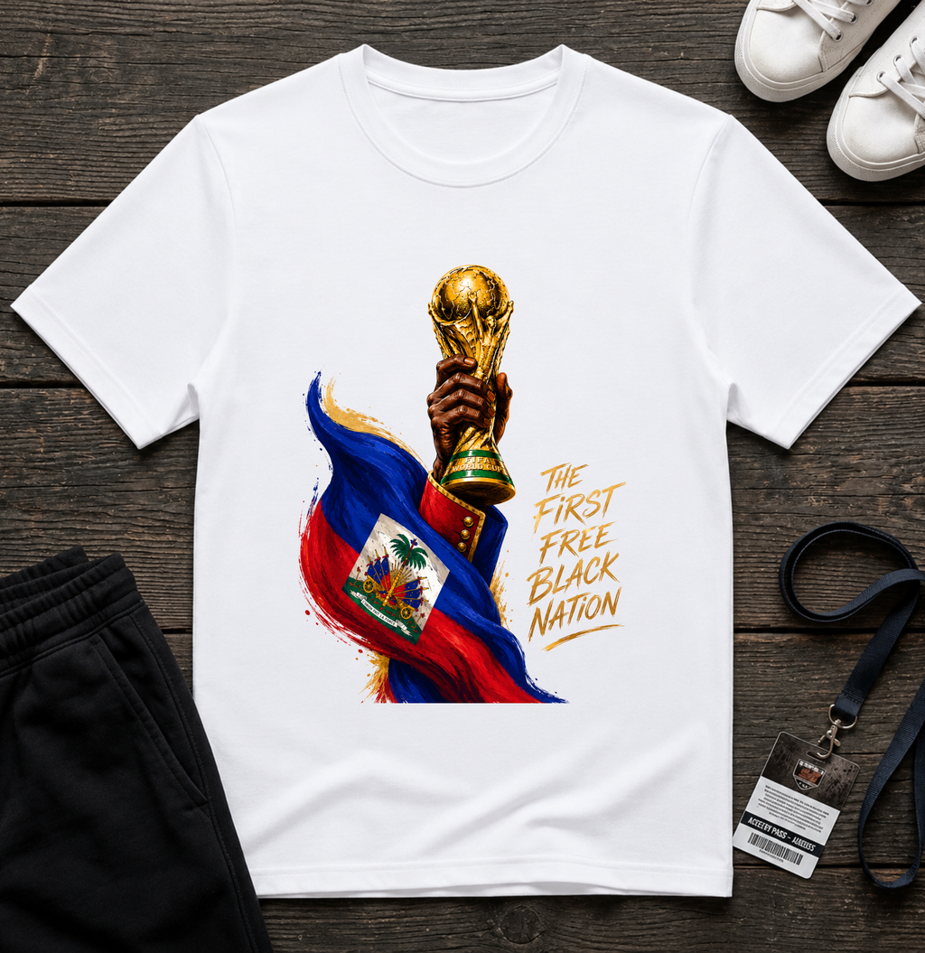 First Black Nation Haiti World Cup Trophy T-Shirt 2026
