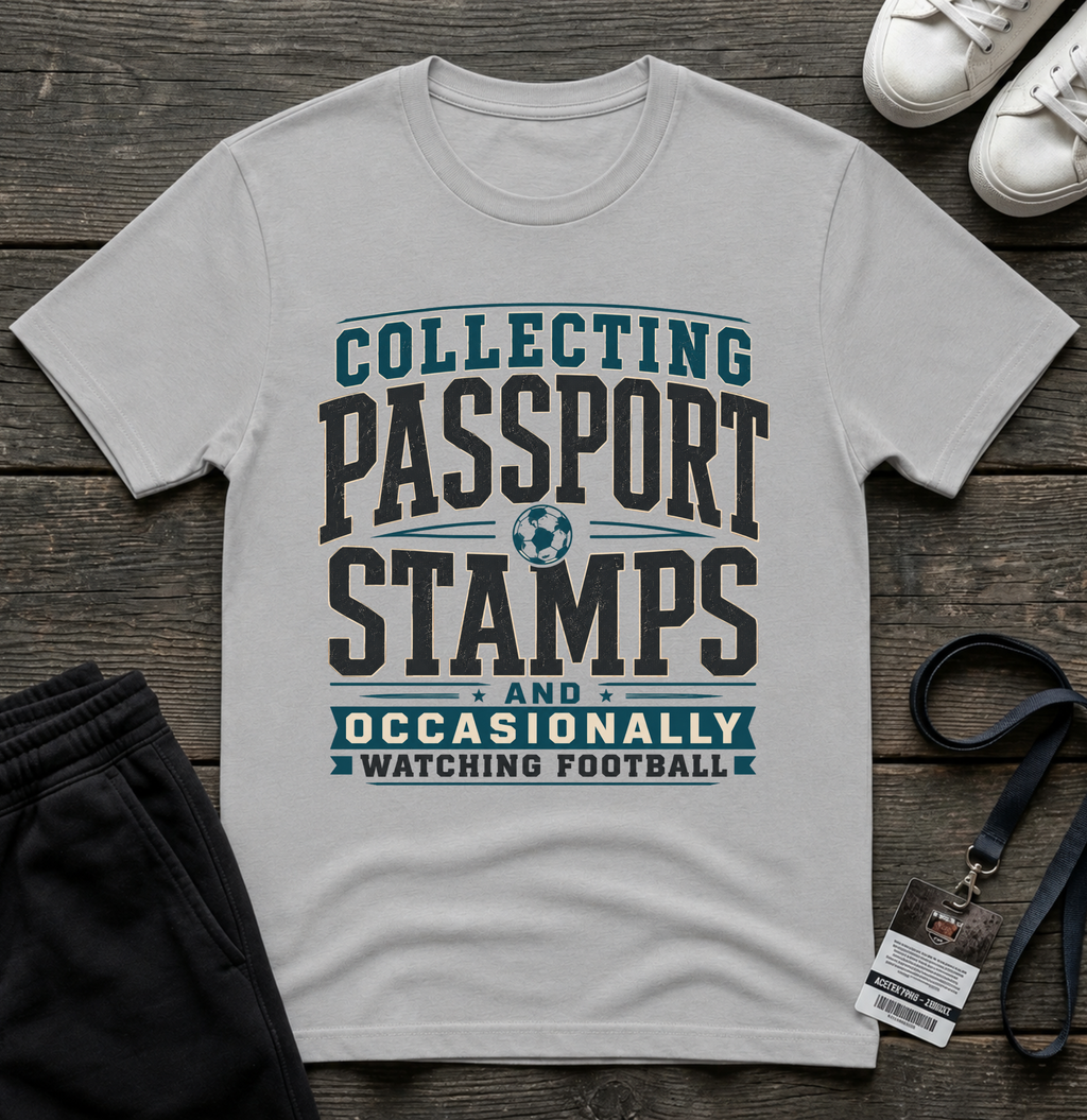 Collecting Passport Stamps T-Shirt — Travel & Football Fan Tee