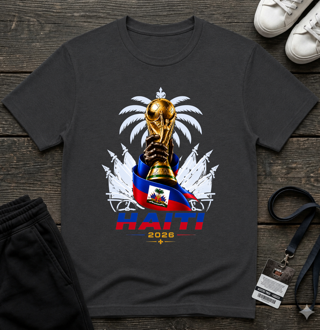 Haiti World Cup Trophy T-Shirt — 2026 Haitian Soccer Fan Tee