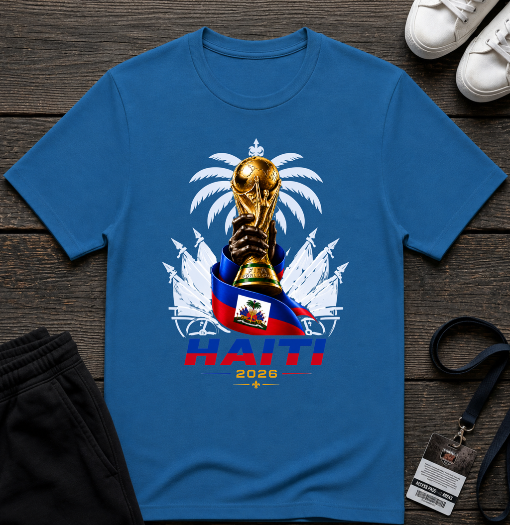 Haiti World Cup Trophy T-Shirt — 2026 Haitian Soccer Fan Tee