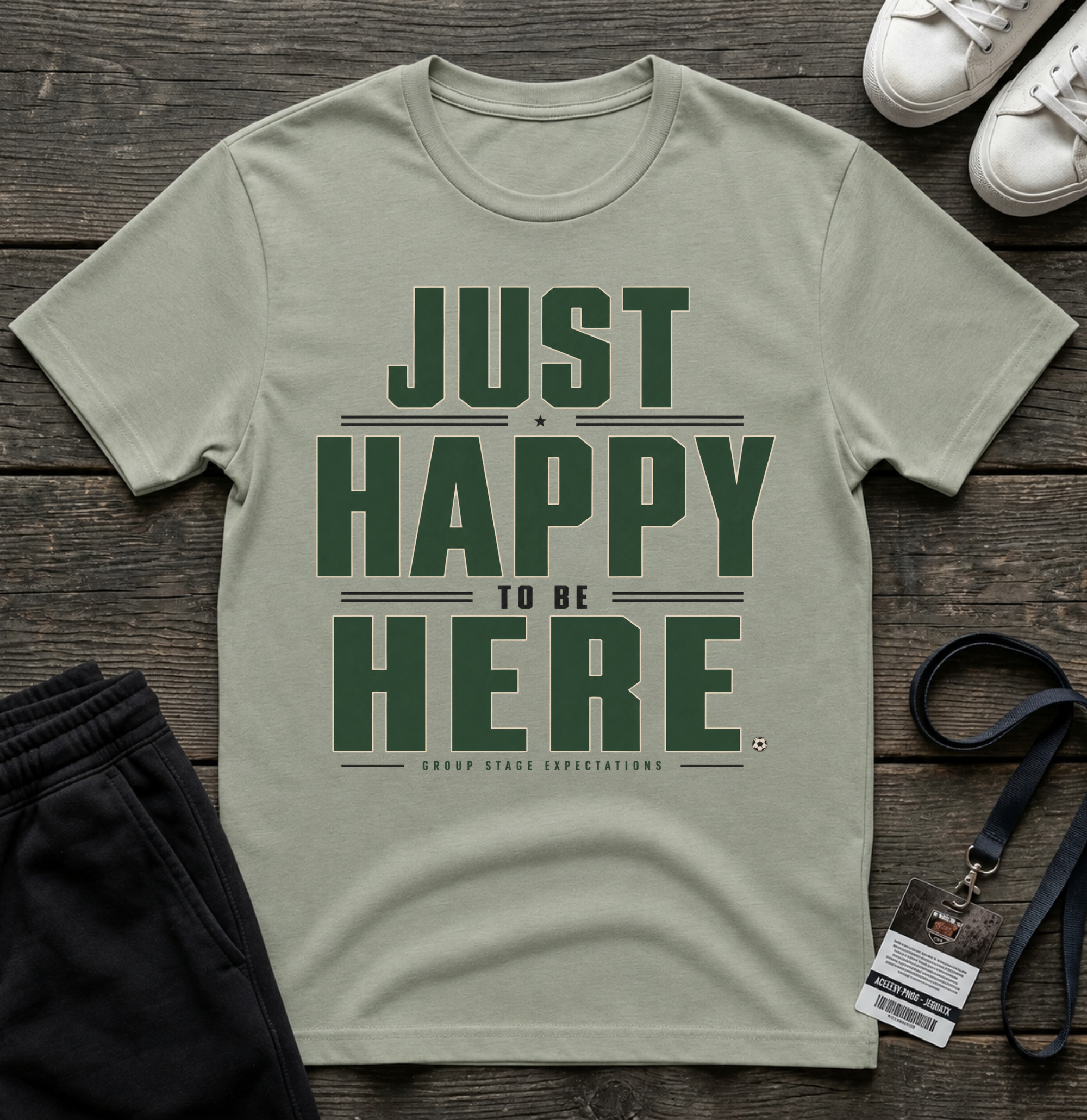Just Happy to Be Here T-Shirt _ Funny Football Tees