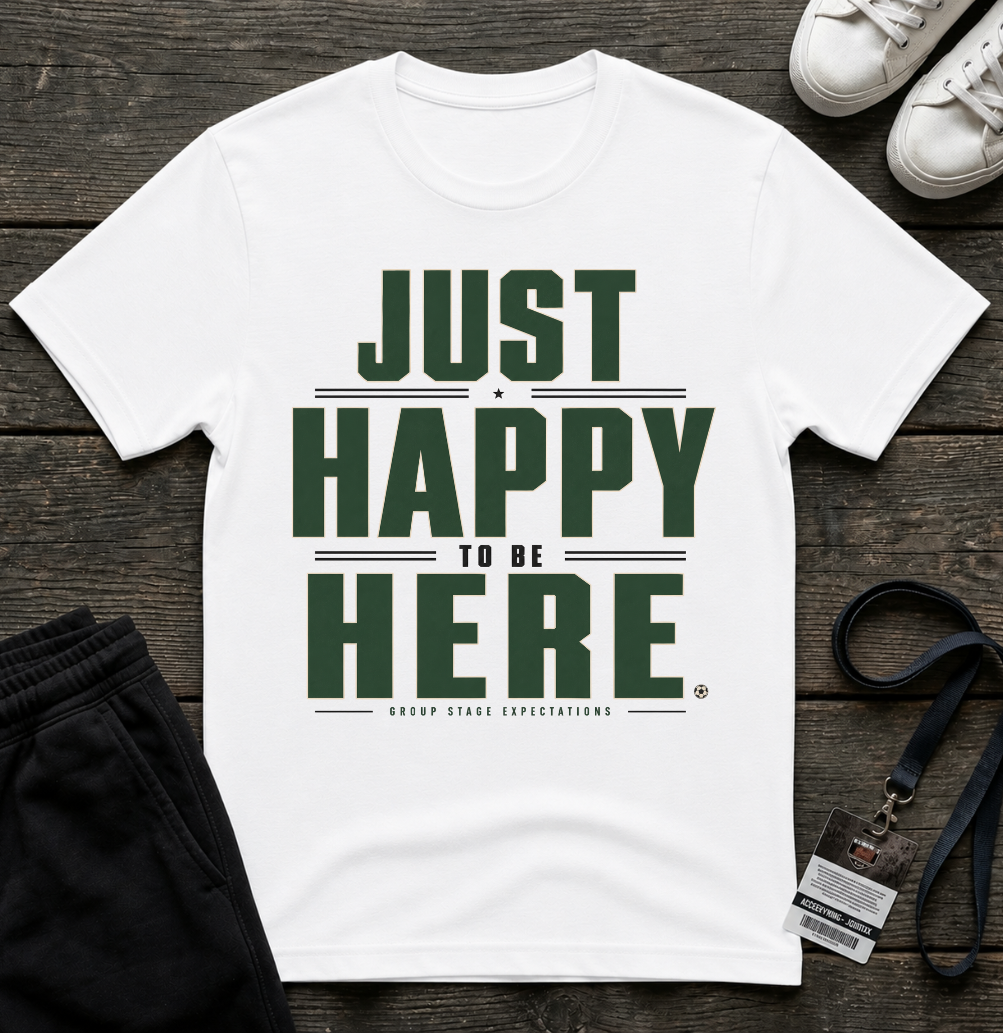 Just Happy to Be Here T-Shirt _ Funny Football Tees