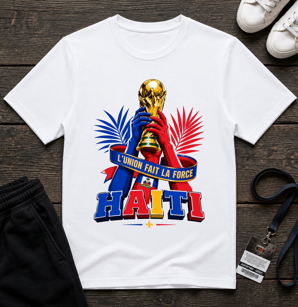 L'union Fait La Force Haiti World Cup Trophy T-Shirt 2026