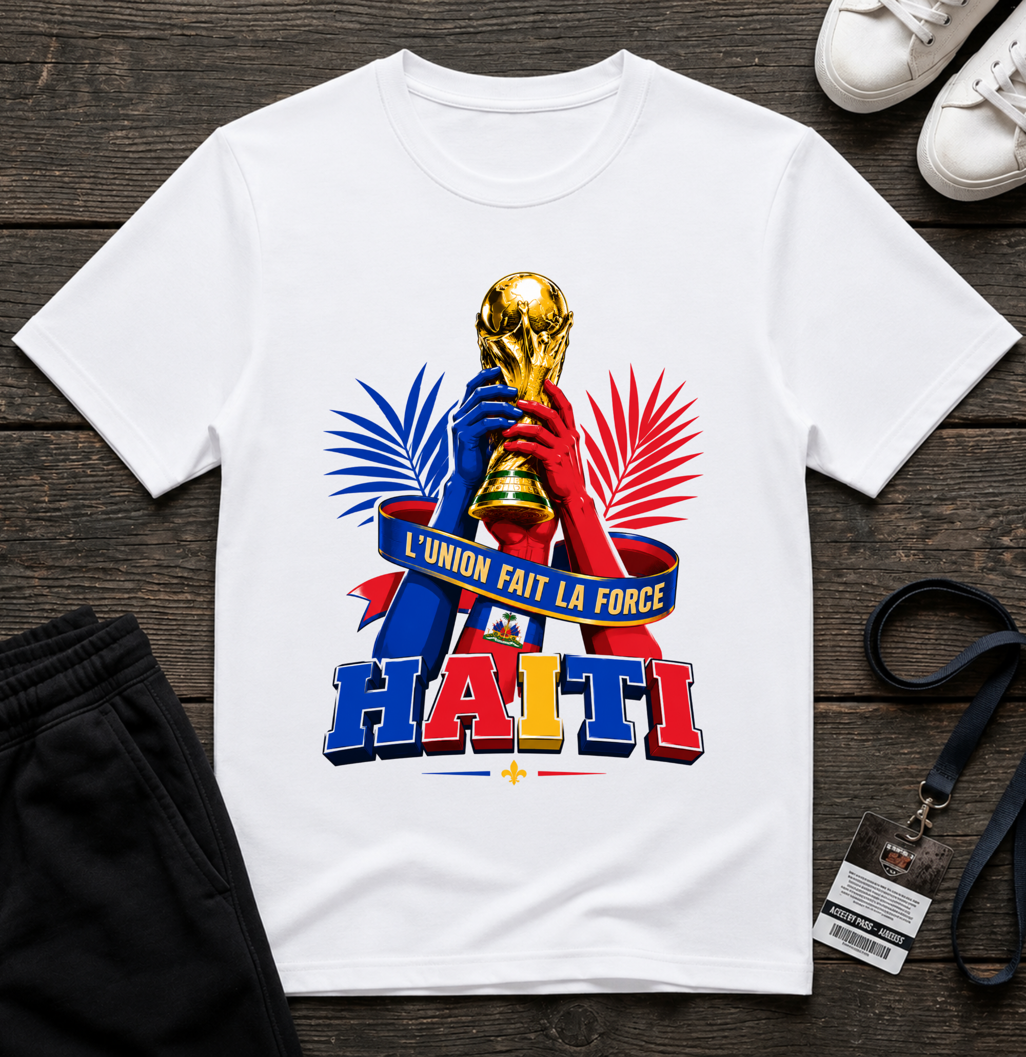 L'union Fait La Force Haiti World Cup Trophy T-Shirt 2026