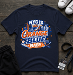 NYC Is Orange and Blue T-Shirt —  Basketball Fan Tee